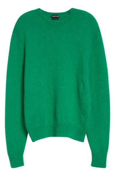Tom Ford Alpaca Blend Crewneck Sweater In Green