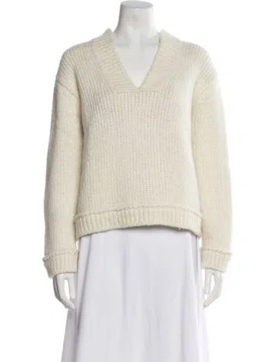 Pre-owned Tom Ford Alpaca V-neck Sweater In Neutral