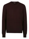 Tom Ford Long-sleeved Brushed Jumper In Burgundy