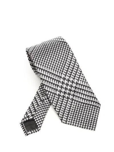 Tom Ford Alternate Silk Tie 8cm Ties And Bow Ties Grey In Black