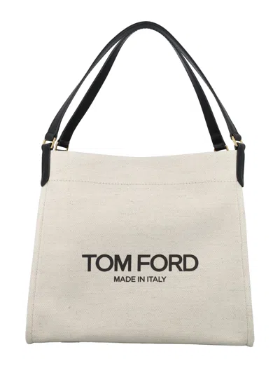 Tom Ford Amalfi Large Tote Handbag In White For Women [ss24]