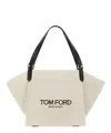 Tom Ford Small Canvas Tote Bag In Black
