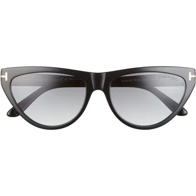 Tom Ford Amber 56mm Cat Eye Sunglasses In Black