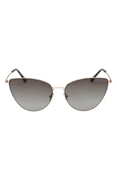Tom Ford Anais 62mm Cat Eye Sunglasses In Shiny Rose Gold/smoke