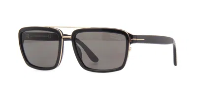 Pre-owned Tom Ford Anders Ft 0780 Shiny Black/grey Polarized (01d) Sunglasses