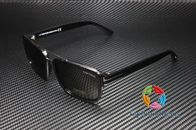 Pre-owned Tom Ford Anders Ft0780 01j Shiny Black Roviex Plastic 58 Mm Men's Sunglasses