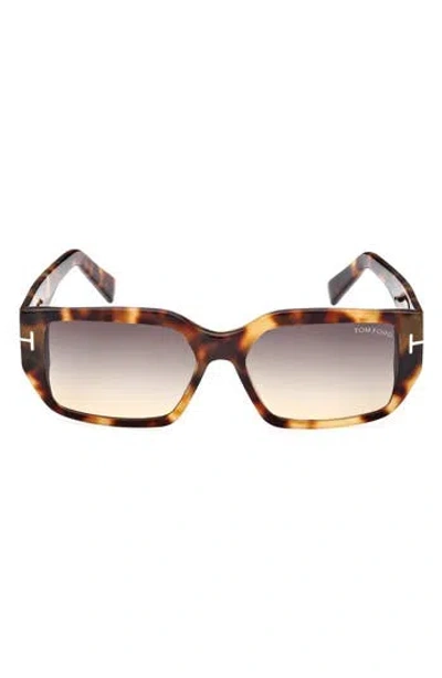Tom Ford Andres 56mm Square Sunglasses In Brown