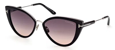 Tom Ford Angelica Ft0868 01b Cat Eye Sunglasses In Violet