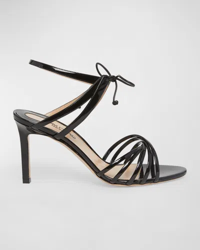 Tom Ford Angelica Strappy Patent Ankle-tie Sandals In Expresso