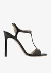TOM FORD ANGELINA 105 CROC-EMBOSSED PATENT LEATHER SANDALS
