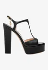 Tom Ford Leather T-strap Platform Sandals In Black
