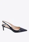 TOM FORD ANGELINA 55 SLINGBACK PUMPS IN CROC-EMBOSSED LEATHER