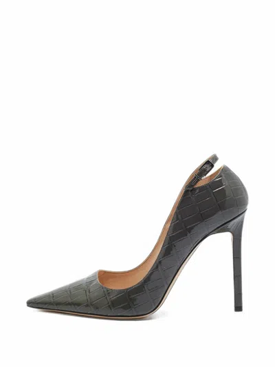 Pre-owned Tom Ford Angelina Crocodile-effect Pumps In Grey