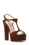 Tom Ford Angelina T-strap Platform Sandal In Dark Whisky
