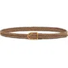 Tom Ford Angled Buckle Woven Suede Belt In Brown