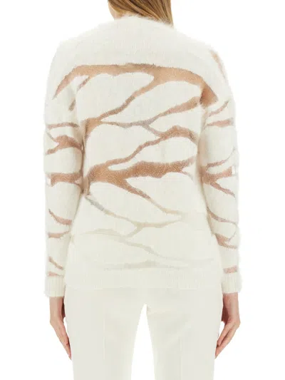 Tom Ford Angora Blend V-neck Sweater In Ivory