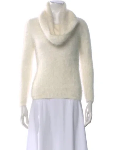 Pre-owned Tom Ford Angora Cowl Neck Sweater In Neutral