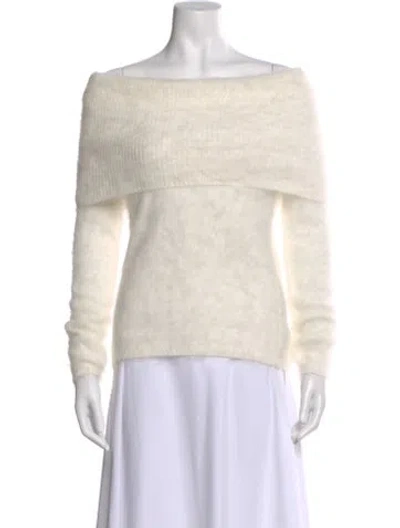Pre-owned Tom Ford Angora Off-the-shoulder Sweater In Neutral