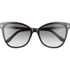 Tom Ford Ani 58mm Gradient Cat Eye Sunglasses In Blue