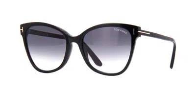 Pre-owned Tom Ford Ani Ft 0844 Shiny Black/grey Shaded (01b) Sunglasses