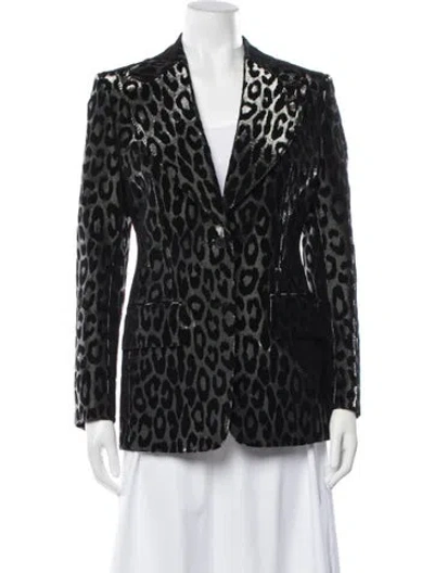 Pre-owned Tom Ford Animal Print Blazer In Black