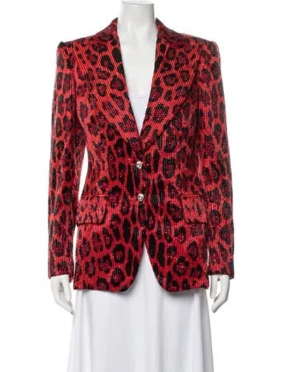 Pre-owned Tom Ford Animal Print Blazer In Red