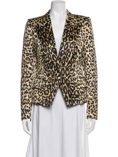 Pre-owned Tom Ford Animal Print Blazer In Yellow