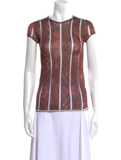 Pre-owned Tom Ford Animal Print Crew Neck Top In Black