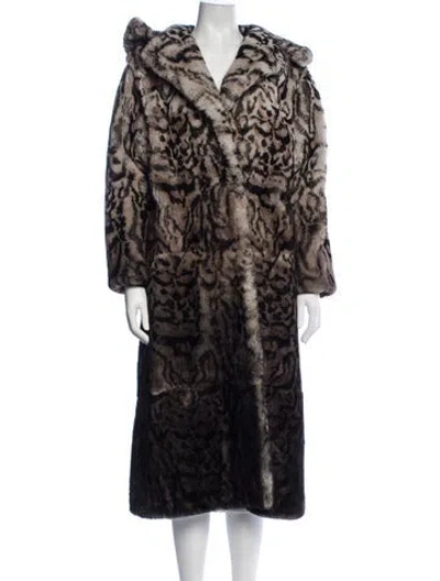Pre-owned Tom Ford Animal Print Fur Coat In Multicolor