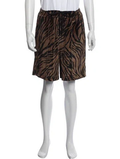 Pre-owned Tom Ford Animal Print Jogger Shorts In Multicolor