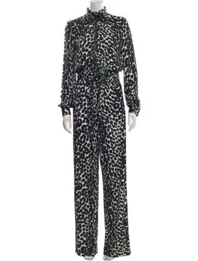 Pre-owned Tom Ford Animal Print Jumpsuit In Black