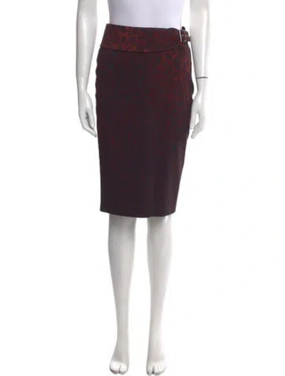 Pre-owned Tom Ford Animal Print Knee-length Skirt In Red