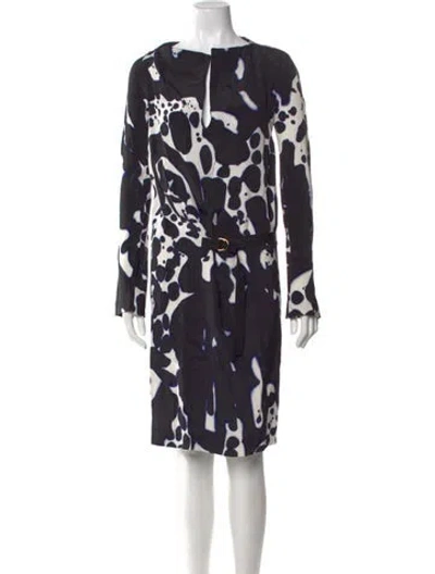 Pre-owned Tom Ford Animal Print Midi Length Dress In Black