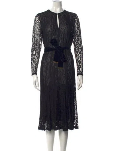 Pre-owned Tom Ford Animal Print Midi Length Dress In Black