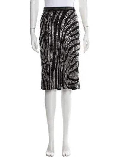 Pre-owned Tom Ford Animal Print Midi Length Skirt In Black