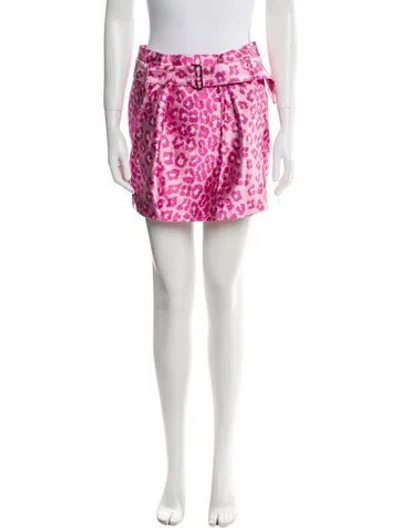 Pre-owned Tom Ford Animal Print Mini Skirt In Pink