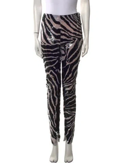 Pre-owned Tom Ford Animal Print Skinny Leg Pants In Black