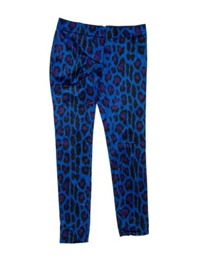 Pre-owned Tom Ford Animal Print Skinny Leg Pants In Blue