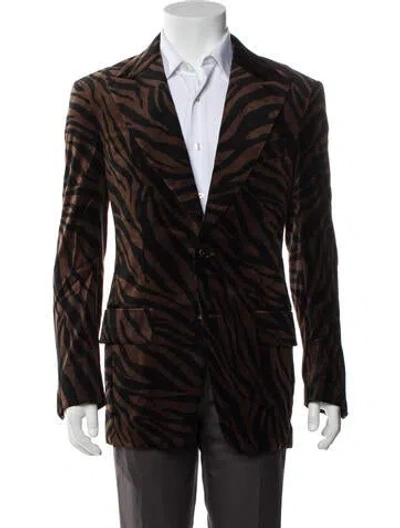 Pre-owned Tom Ford Animal Print Sport Coat In Brown