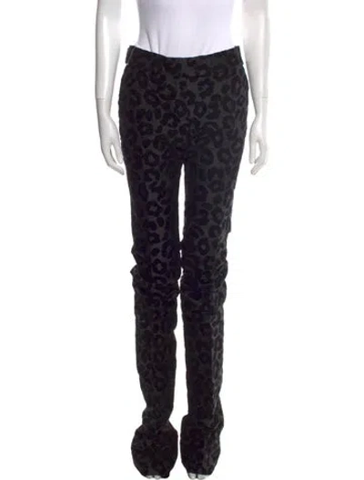 Pre-owned Tom Ford Animal Print Straight Leg Pants In Black