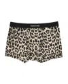 Tom Ford Animal-print Stretch-cotton Boxers In Black