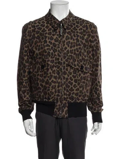 Pre-owned Tom Ford Animal Print Trucker Jacket In Blue