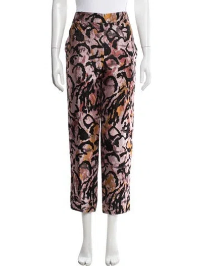 Pre-owned Tom Ford Animal Print Wide Leg Pants In Pink