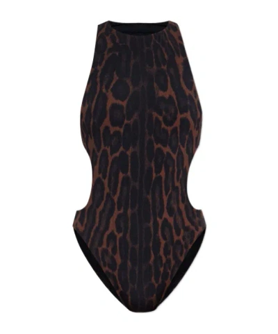 Tom Ford Animal Printed Crewneck One Piece Swimsuit