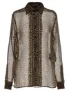 Tom Ford Semi-transparent Silk Chiffon Shirt In Leopard Brown & Black