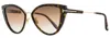 Tom Ford Anjelica 02 Cat-eye Sunglasses In Brown