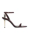 Tom Ford Padlock 90 Python Print Leather Sandals In Brown