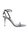 Tom Ford Metallic Sandals With High Stiletto Heel And Padlock Detail On The Ankle In Leather Woman