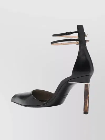 Tom Ford Ankle Strap Pointed Toe Leather Pump In Black