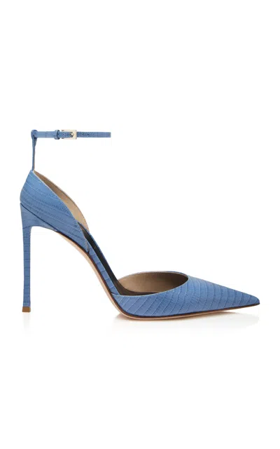 Tom Ford Ankle Strap Pointy Toe Pump In Blue
